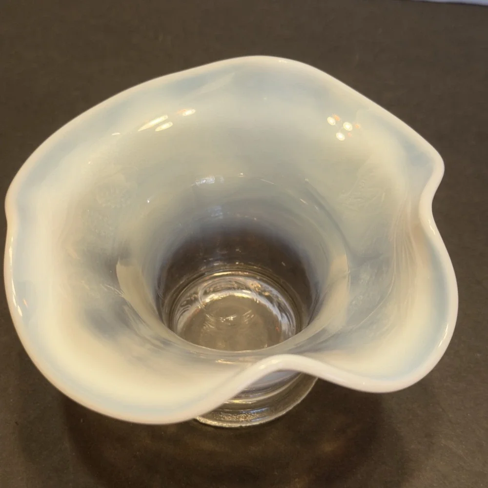Vintage Fenton French Opalescent Glass Blackberry Spray Small Bowl or Vase